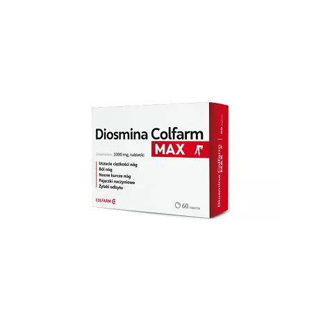 Diosmina Max 1000 mg x 60 tabletek preparaty na obrzęki ZAKŁADY FARM. COLFARM