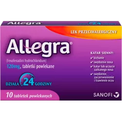 Allegra 120 mg x 10 tabletek tabletki na alergię Opella Healthcare Poland