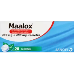 Maalox tabletki 400mg+400mg x 20 tabletek wrzody żołądka, zgaga, refluks Opella Healthcare Poland