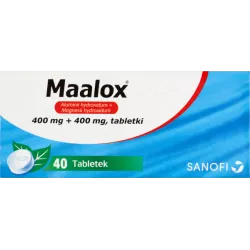 Maalox tabletki 400mg+400mg x 40 tabletek wrzody żołądka, zgaga, refluks Opella Healthcare Poland