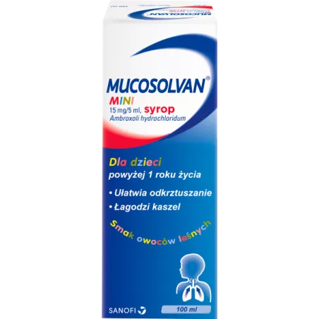 Mucosolvan mini syrop 15 mg/5 ml x 100 ml leki na kaszel SANOFI AVENTIS SP. Z O.O.