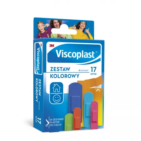 Plastry Viscoplast Zestaw Kolorowy x 17 sztuk Opatrunki i art. higieniczne 3M POLAND SP. Z O.O.