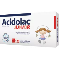 Acidolac Junior truskawka x 20 tabletek zdrowy brzuszek (kolka refluks probiotyki) MEDANA PHARMA SPÓŁKA AKCYJNA