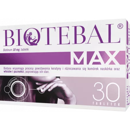 Biotebal Max 10mg x 30 tabletek preparaty na łysienie i wypadanie włosów ZAKŁADY FARMACEUTYCZNE POLPHARMA S.A.