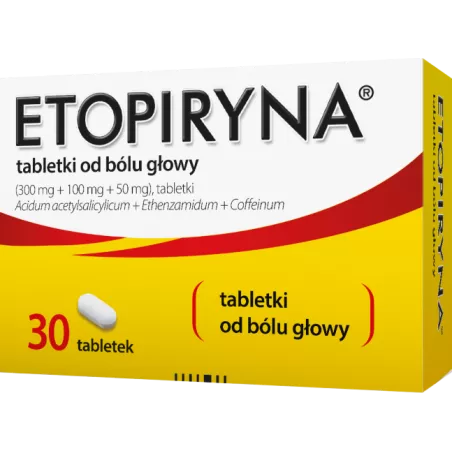 Etopiryna tabletki 300mg+50mg+100m x 30 tabletek tabletki przeciwbólowe ZAKŁADY FARMACEUTYCZNE POLPHARMA S.A.