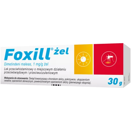 Foxill żel 1 mg/g 1 tub x 30 g maści na alergię ZAKŁADY FARMACEUTYCZNE POLPHARMA S.A.