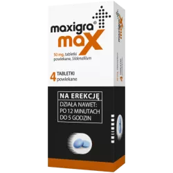 Maxigra Max 50mg x 4 tabletki mężczyźni ZAKŁADY FARMACEUTYCZNE POLPHARMA S.A.