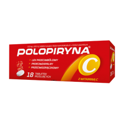 Polopiryna C tabletki musujące 500+200mg x18 tabletki ( brak w hurtowni ) Zdrowie ZAKŁADY FARMACEUTYCZNE POLPHARMA S.A.