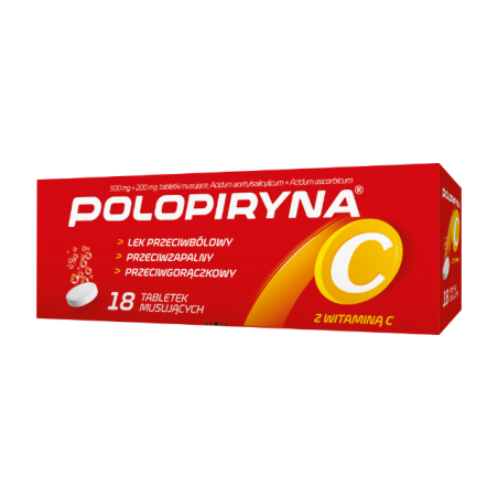 Polopiryna C tabletki musujące 500+200mg x18 tabletki ( brak w hurtowni ) Zdrowie ZAKŁADY FARMACEUTYCZNE POLPHARMA S.A.