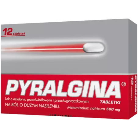 Pyralgina 500mg x 12 tabletek ból mięśni pleców i kręgosłupa ZAKŁADY FARMACEUTYCZNE POLPHARMA S.A.