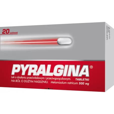 Pyralgina 500mg x 20 tabletek ból mięśni pleców i kręgosłupa ZAKŁADY FARMACEUTYCZNE POLPHARMA S.A.