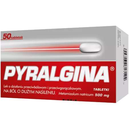 Pyralgina 500mg x 50 tabletek tabletki przeciwbólowe ZAKŁADY FARMACEUTYCZNE POLPHARMA S.A.