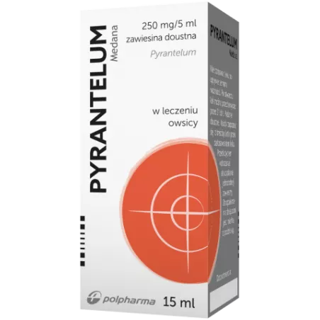 Pyrantelum zawiesina 250mg/5ml x 15 ml leki na pasożyty MEDANA PHARMA SPÓŁKA AKCYJNA