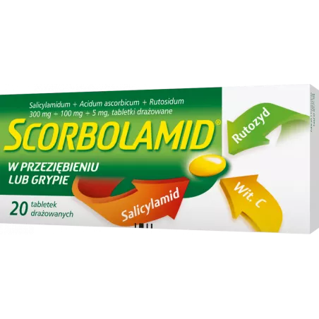 Scorbolamid tabletki drażowane x 20 tabletek leki na gorączkę ZAKŁADY FARMACEUTYCZNE POLPHARMA S.A.