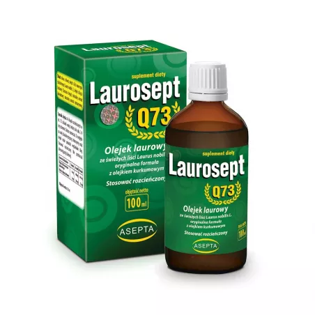 Laurosept Q73 krople 100 ml naturalne preparaty na odporność ASEPTA MGR DARIUSZ WĄSIKIEWICZ