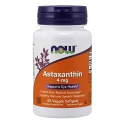 Now Foods Astaxanthin ( Astaksantyna ) 4mg x 60 kapsułek naturalne preparaty na odporność NOW FOODS