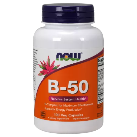 Now Foods B-50 (B - Complex - witaminy z grupy B) x 100 kapsułek ( data ważności 30.09.2024 ) witaminy z grupy B NOW FOODS