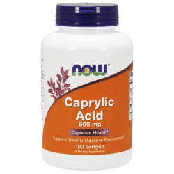 Now Foods Caprylic Acid (Kwas Kaprylowy) 600mg x 100 kapsułek preparaty na jelito drażliwe NOW FOODS