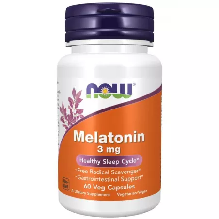 Now Foods Melatonin 3 mg x 60 kapsułek Spokój i Sen NOW FOODS