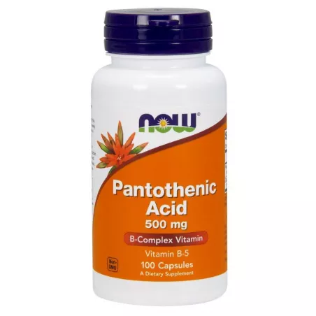 Now Foods Pantothenic Acid ( Kwas Pantotenowy Witamina B5 ) 500 mg x 100 kapsułek Sprawny umysł NOW FOODS