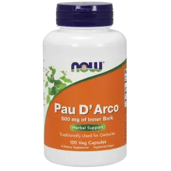Now Foods Pau D'Arco ( LaPacho ) 500mg x 100 kapsułek naturalne preparaty na odporność NOW FOODS