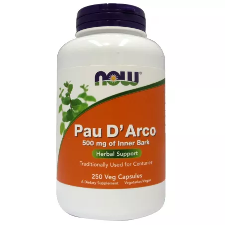 Now Foods Pau D'Arco ( LaPacho ) 500mg x 250 kapsułek naturalne preparaty na odporność NOW FOODS