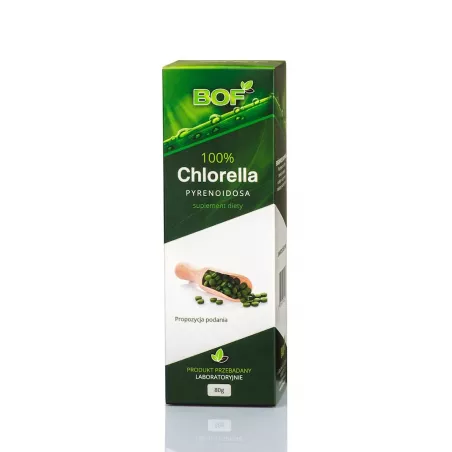 BOF Chlorella Pyrenoidosa 100% x 400 tabletek (80g) algi i wodorosty Bio Organic Foods