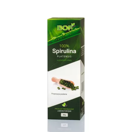BOF 100% Spirulina x 400 tabletek (80g) spirulina Bio Organic Foods