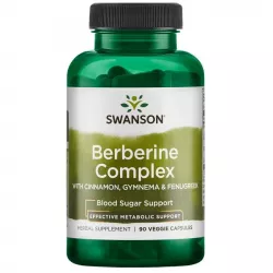 SWANSON Berberine+cynamon, gymnema, fenugreek x 90 kapsułek regulacja poziomu cukru Swanson