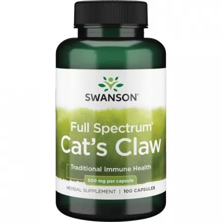 SWANSON Cat's Claw 500 mg x 100 kapsułek ( data ważności 30.09.2024 ) naturalne preparaty na odporność Swanson