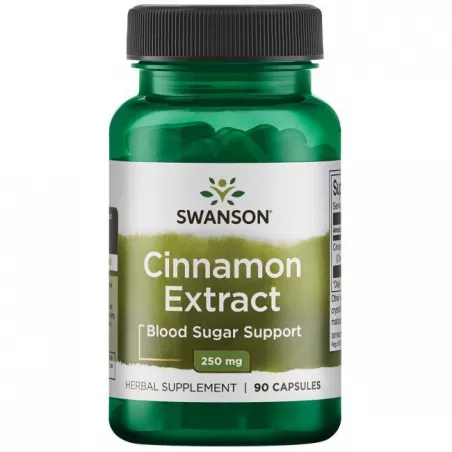 SWANSON Cinnamon Extract 250mg x 90 kapsułek regulacja poziomu cukru Swanson
