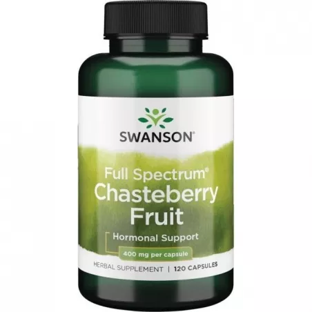 SWANSON Niepokalanek Vitex Chasteberry Fruit  400mg x 120 kapsułek menstruacja Swanson