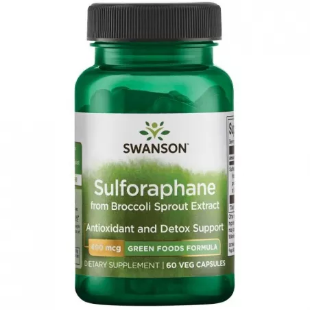 SWANSON Sulforaphane 400mcg - Kiełki Brokuła x 60 kapsułek detox i odchudzanie Swanson