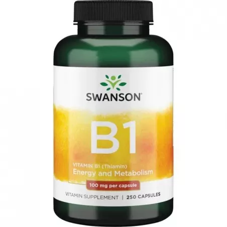 SWANSON Witamina B1 100mg x 250 kapsułek ( data ważności 31.08.2024 ) witaminy z grupy B Swanson