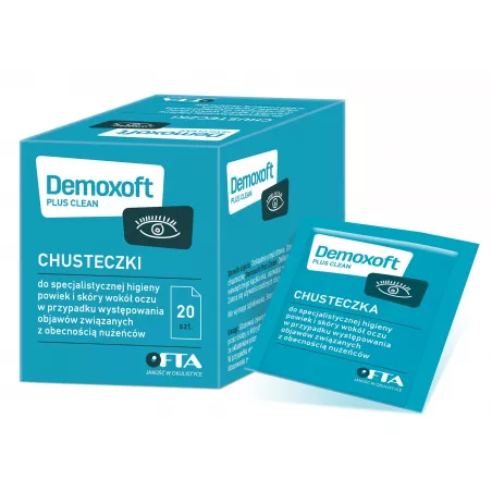 Demoxoft Plus Clean chusteczki x 20 sztuk higiena powiek VERCO