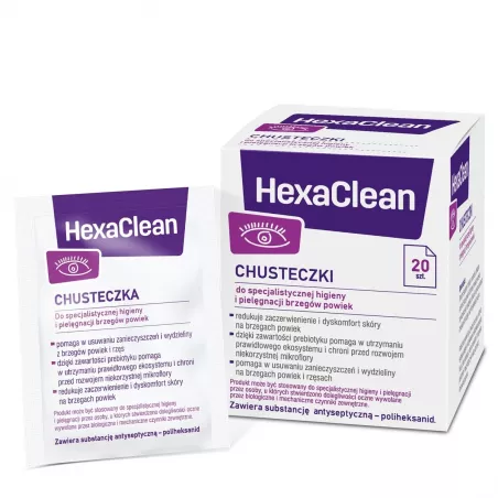 HexaClean chusteczki x 20 sztuk higiena powiek VERCO