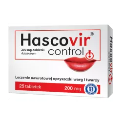 Hascovir Control tabletki 200 mg x 25 tabletek opryszczka PRZEDSIĘBIORSTWO PRODUKCJI FARMACEUTYCZNEJ HASCO-LEK S.A.