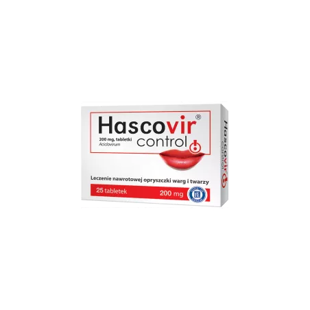 Hascovir Control tabletki 200 mg x 25 tabletek opryszczka PRZEDSIĘBIORSTWO PRODUKCJI FARMACEUTYCZNEJ HASCO-LEK S.A.