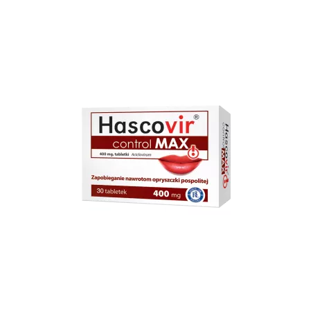 Hascovir Control Max tabletki 400mg x 30 tabletek opryszczka PRZEDSIĘBIORSTWO PRODUKCJI FARMACEUTYCZNEJ HASCO-LEK S.A.
