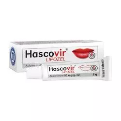 Hascovir LIPOŻEL pro żel 0,05 g/g x 3 g opryszczka PRZEDSIĘBIORSTWO PRODUKCJI FARMACEUTYCZNEJ HASCO-LEK S.A.