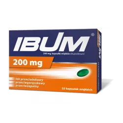 Ibum 200mg x 30 kapsułek miękkich tabletki przeciwbólowe PRZEDSIĘBIORSTWO PRODUKCJI FARMACEUTYCZNEJ HASCO-LEK S.A.