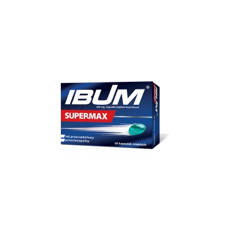 Ibum Supermax 600mg x 10 kapsułek miękkich tabletki przeciwbólowe PRZEDSIĘBIORSTWO PRODUKCJI FARMACEUTYCZNEJ HASCO-LEK S.A.