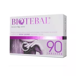 Biotebal tabletki 5mg x 90 tabletek Skóra Włosy i paznokcie WARSZAWSKIE ZAKŁ.FARM. POLFA S.A.