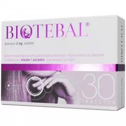 Biotebal tabletki 5mg x 30 tabletek Skóra Włosy i paznokcie WARSZAWSKIE ZAKŁ.FARM. POLFA S.A.