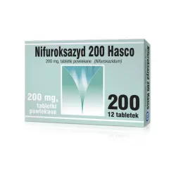 Nifuroksazyd Hasco tabletki powlekane 200mg x 12 tabletek biegunka PRZEDSIĘBIORSTWO PRODUKCJI FARMACEUTYCZNEJ HASCO-LEK S.A.