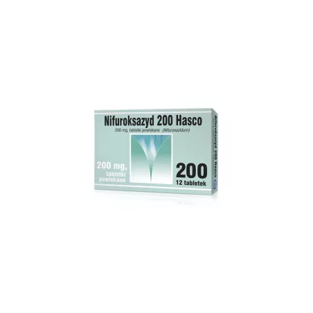 Nifuroksazyd Hasco tabletki powlekane 200mg x 12 tabletek biegunka PRZEDSIĘBIORSTWO PRODUKCJI FARMACEUTYCZNEJ HASCO-LEK S.A.