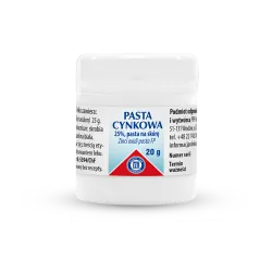 Pasta cynkowa 20 g ( data ważności 20.03.2026 ) preparaty na trądzik PRZEDSIĘBIORSTWO PRODUKCJI FARMACEUTYCZNEJ HASCO-LEK S.A.