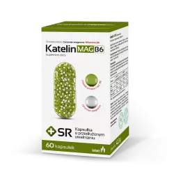 Katelin MAG B6 kapsułki o przedłużonym uwalnianiu x 60 kapsułek magnez PRZEDSIĘBIORSTWO FARMACEUTYCZNE LEK-AM SP. Z O.O.
