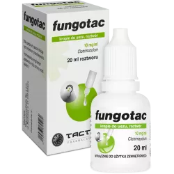 Fungotac Krople do uszu 10mg/ml x 20 ml higiena uszu TACTICA PHARMACEUTICALS SP. Z O.O.
