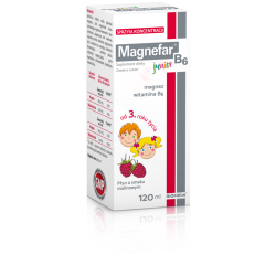 Magnefar B6 Junior płyn x 120 ml witaminy i minerały BIOFARM SP.Z O.O.